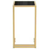 Computer Side Table Black 50x35x65 cm Tempered Glass 331646