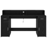 Desk with Drawer Black oak 160 x 55 x 91 cm Engineered wood 3365615