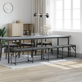 Dining Bench Dark Grey 248x32x45 cm Steel and Fabric 835228