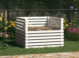 Composter White 80x80x78 cm Solid Wood Pine 822188