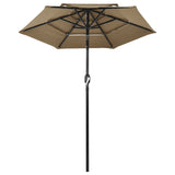 ZNTS 3-Tier Garden Parasol with Aluminium Pole Taupe 2 m 313855