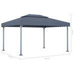 ZNTS Gazebo with LED String Lights 400x300 cm Anthracite Aluminium 3070352