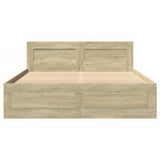 Bed Frame with Headboard without Mattress Sonoma Oak 135x190 cm Double 3295599