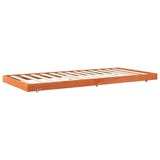 Bed Frame Wax Brown 90 x 190 cm Solid Pine Wood 864064