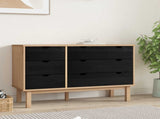 Drawer Cabinet OTTA Black 111 x 43 x 73.5 cm Solid Pine Wood 42041751