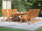 Garden Dining Set Brown Solid Acacia Wood Large Foldable 3079639