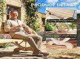 Fir Wood 2-Seater Outdoor Garden Wagon Wheel Bench, Natural Wood Finish T3398P554164