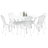 Garden Dining Set 7 pcs White Aluminium 3334674