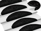 Stair Mats 10 pcs 56x17x3 cm Black Half Round 149785