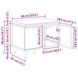 Hall Bench Old Wood 60 x 38 x 46 cm Engineered Wood and Fabric 891526
