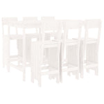 7 Piece Garden Bar Set White Solid Wood Pine 3157812