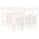 Garden Bar Set White Solid pine wood Regular Durable 3157812