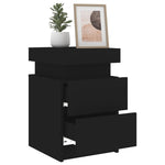 ZNTS Bedside Cabinets with LED Lights 2 pcs Black 35x39x55 cm 836752