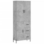 Highboard Concrete Grey 69.5x34x180 cm Engineered Wood 3195911