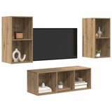 TV Cabinet Set Wall-mounted 3 pcs Artisan Oak Engineered Wood 3393380