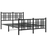Metal Bed Frame without Mattress with Footboard Black 137x190cm 376341
