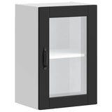 Kitchen Wall Cabinet with Glass Door Porto Black 854008
