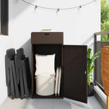 Garden Storage Cabinet Brown 55x55x111 cm Poly Rattan 365560