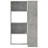 Corner Bookcase 4-Tier Concrete Grey 85x85x140 cm Engineered Wood 3307813