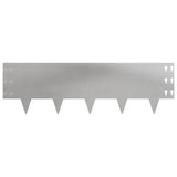 Lawn Edging 10 pcs 100 x 30 cm Steel Silver 8008635