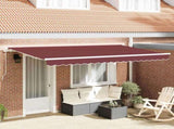 Retractable Awning Burgundy 400 x 200 cm Fabric 3329813