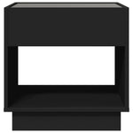 ZNTS Bedside Table with Infinity LED Black 50x50x50 cm 3284085