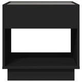 ZNTS Bedside Table with Infinity LED Black 50x50x50 cm 3284085