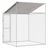 Dog Cage with Roof Silver 200 x 200 x 258 cm Steel and PE 42009131