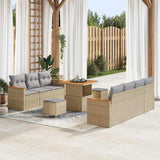 Garden Sofa Set 14 pcs Beige and Light Grey Poly Rattan 3364957