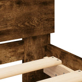 Bed Frame Smoked oak Engineered wood, Plywood 160x200 cm 3207599