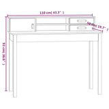 Desk White 110x50x93 cm Solid Wood Pine 823530
