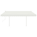 Manual Retractable Awning with LED 4.5x3 m Cream 3069962