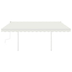 ZNTS Manual Retractable Awning with LED 4.5x3 m Cream 3069962