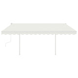 ZNTS Manual Retractable Awning with LED 4.5x3 m Cream 3069962