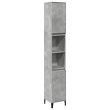 Bathroom Cabinet Concrete Grey 30x30x190 cm Engineered Wood 857104
