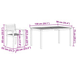 Garden Dining Set 7 pcs Brown Solid Acacia Wood 3375666