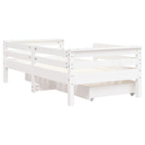 Kids Bed Frame with Drawers White 70x140 cm Solid Wood Pine 834442