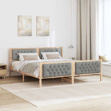 Bed Frame Light Grey 160 x 200 cm Solid Pine Wood 3394278