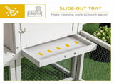 Indoor Rabbit Hutch, Guinea Pig Cage, with Slide-Out Tray, Large Fenced Area - Light Grey T3398P347611