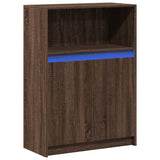 Sideboard with LED Brown Oak 72x34x100 cm Engineered Wood 852165