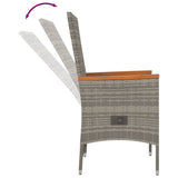 Reclining Garden Chairs with Cushions 2 pcs Grey Poly Rattan 319530