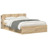 Headboard Cabinet with Storage Sonoma Oak Engineered Wood 8001221