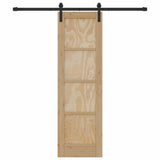 Sliding Door Natural and Black 61 x 198.5 cm Solid Pine Wood 3333156