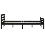 Bed Frame without Mattress Black Solid Wood 140x190 cm 814803