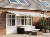Awning Replacement Fabric Light Grey and White 4.5 x 3.5 m 964781