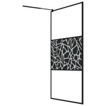 ZNTS Walk-in Shower Wall with Shelf Black 115x195 cm ESG Glass&Aluminium 3185484