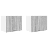 Hanging Cabinet 2 pcs Grey Sonoma and White 50 x 31 x 40 cm 884157