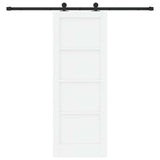 Sliding Door White and Black 73.5 x 198.5 cm Solid Pine Wood 3333355
