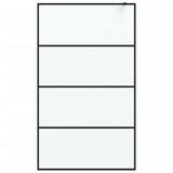 Walk-in Shower Wall Black 115x195 cm Frosted ESG Glass 152133