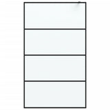 Walk-in Shower Wall Black 115x195 cm Frosted ESG Glass 152133